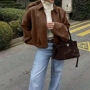 Source Unknown Brown Bomber Jacket